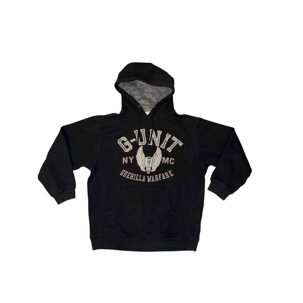 G-Unit Hoodie Men XL Black Good Heavyweight Guerilla Warfare Waffle Hood